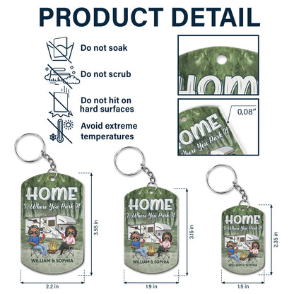 Keys To The Camper - Anniversary, Loving Gifts For Couples, Husband, Wife, Camping Lovers - Personalized Aluminum Keychain